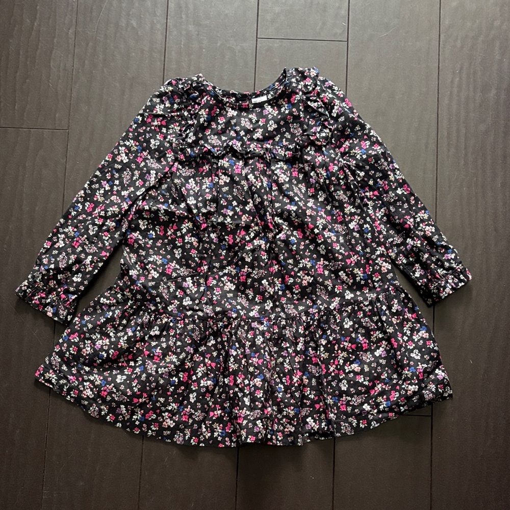 Carter's Black Floral Kids Casual Dress